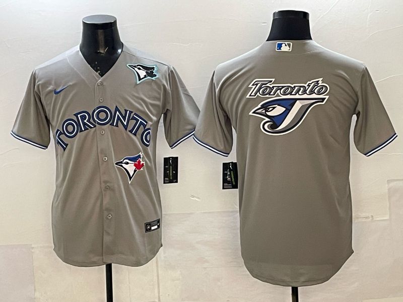 Men 2025 Nike Toronto Blue Jays Blank Grey Game MLB Jersey 08->toronto blue jays->MLB Jersey